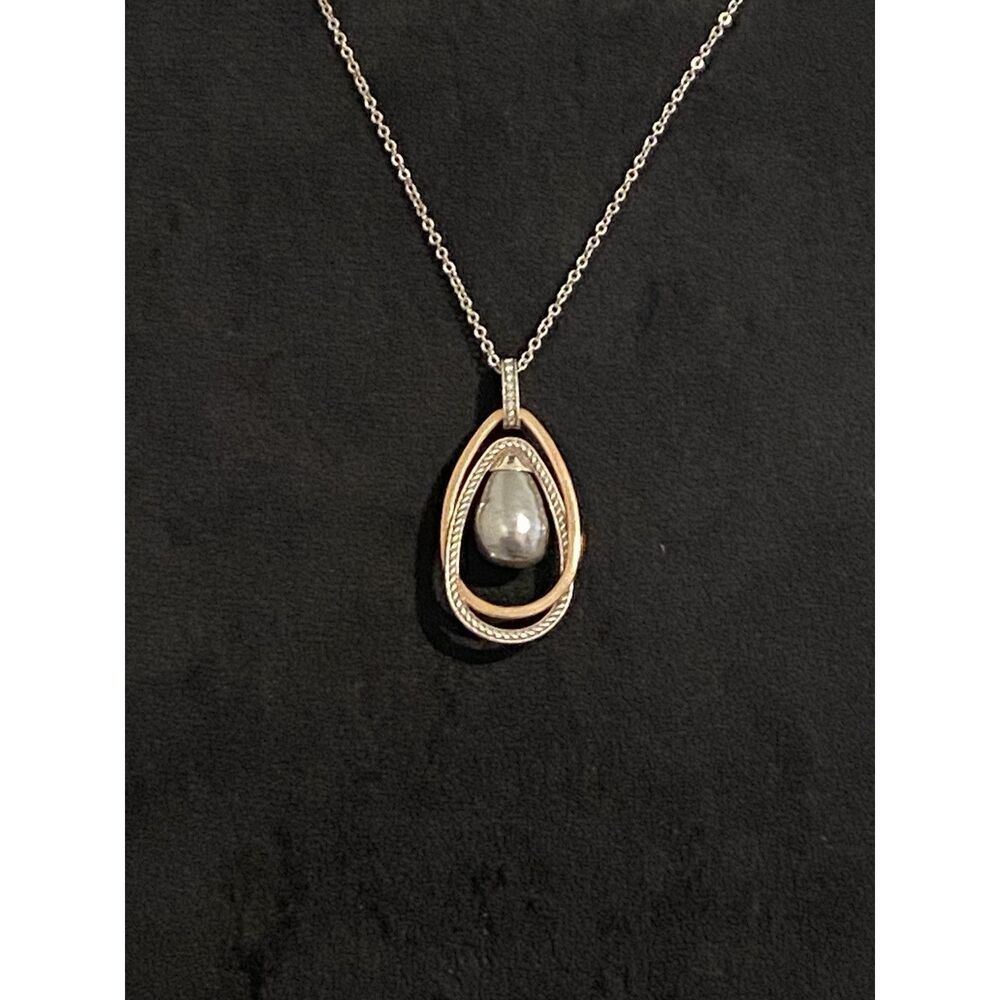 Brighton Neptune's Rings Grey Baroque Pearl Pendant Necklace - Picture 2 of 4